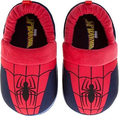 Pantuflas de Spider-Man de Marvel para niños - Zapatillas de casa de Spidey para interiores cómodas y afelpadas (para niños pequeños)