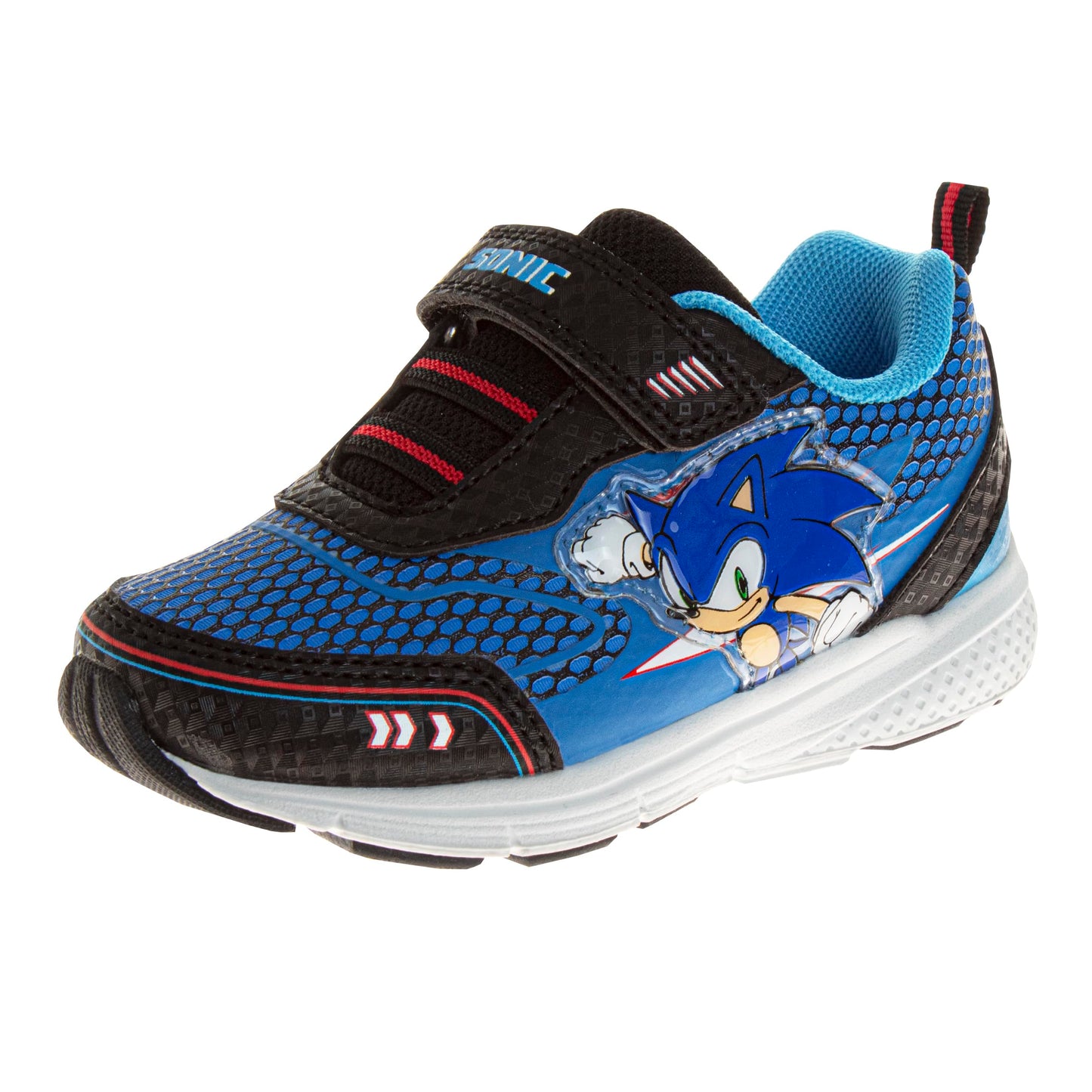 Josmo Kids Sonic The Hedgehog Zapatillas - Personajes Slip On Sin Cordones Casual Moda Tenis Niños - Azul Negro (Talla Bebé - Niños Pequeños)