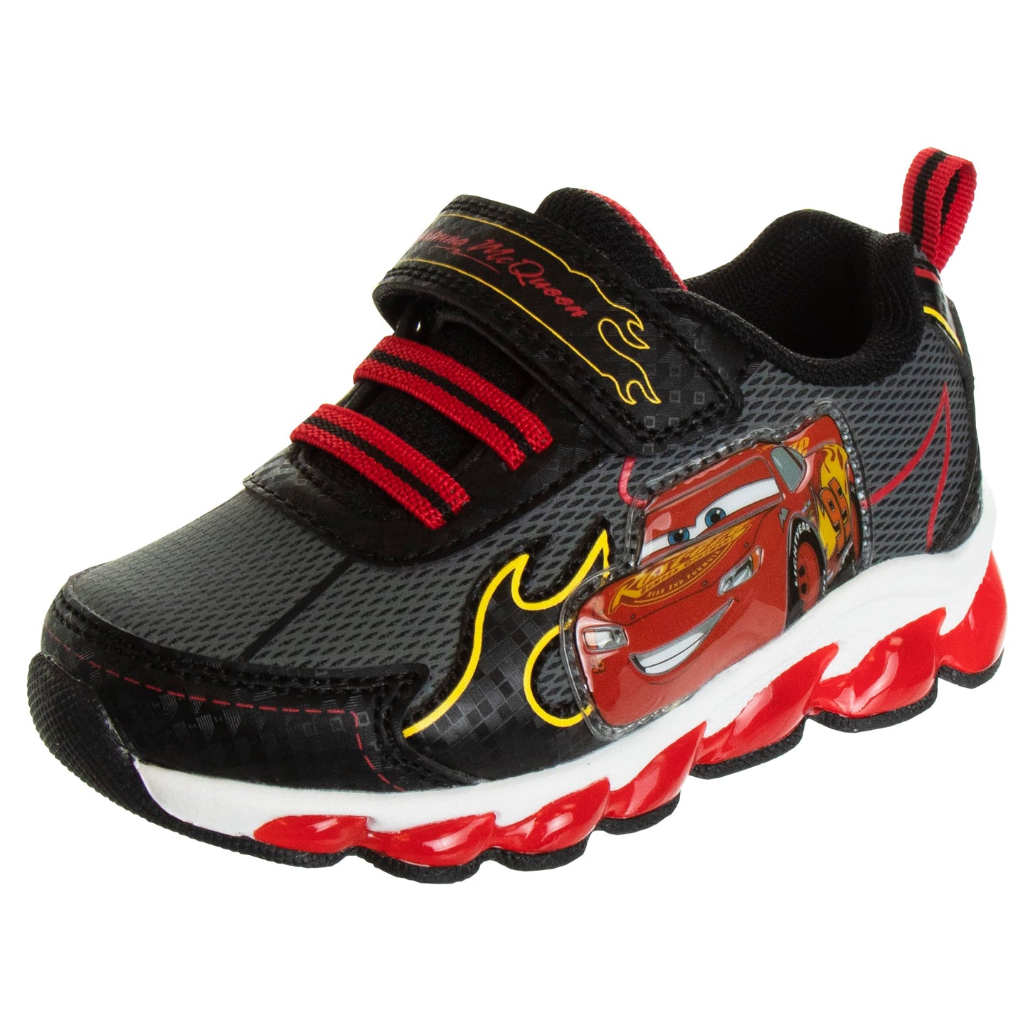 Zapatillas deportivas con luces LED de Disney Pixar Cars: zapatillas ligeras y transpirables de Lightning McQueen para niños (talla para niños pequeños)