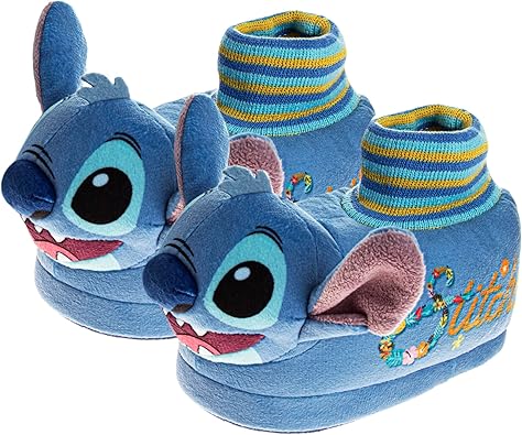 Disney Kids Lilo and Stitch Slippers for Girls - Stitch Plush Warm Soft Aline Comfy Lightweight House Shoes (toddler/little kid)