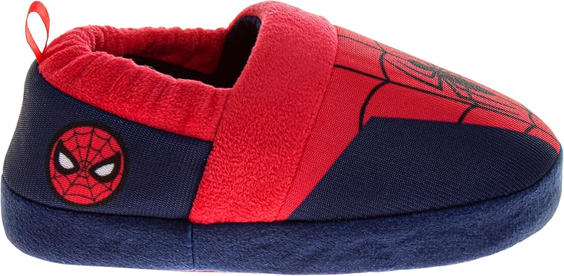 Pantuflas de Spider-Man de Marvel para niños - Zapatillas de casa de Spidey para interiores cómodas y afelpadas (para niños pequeños)