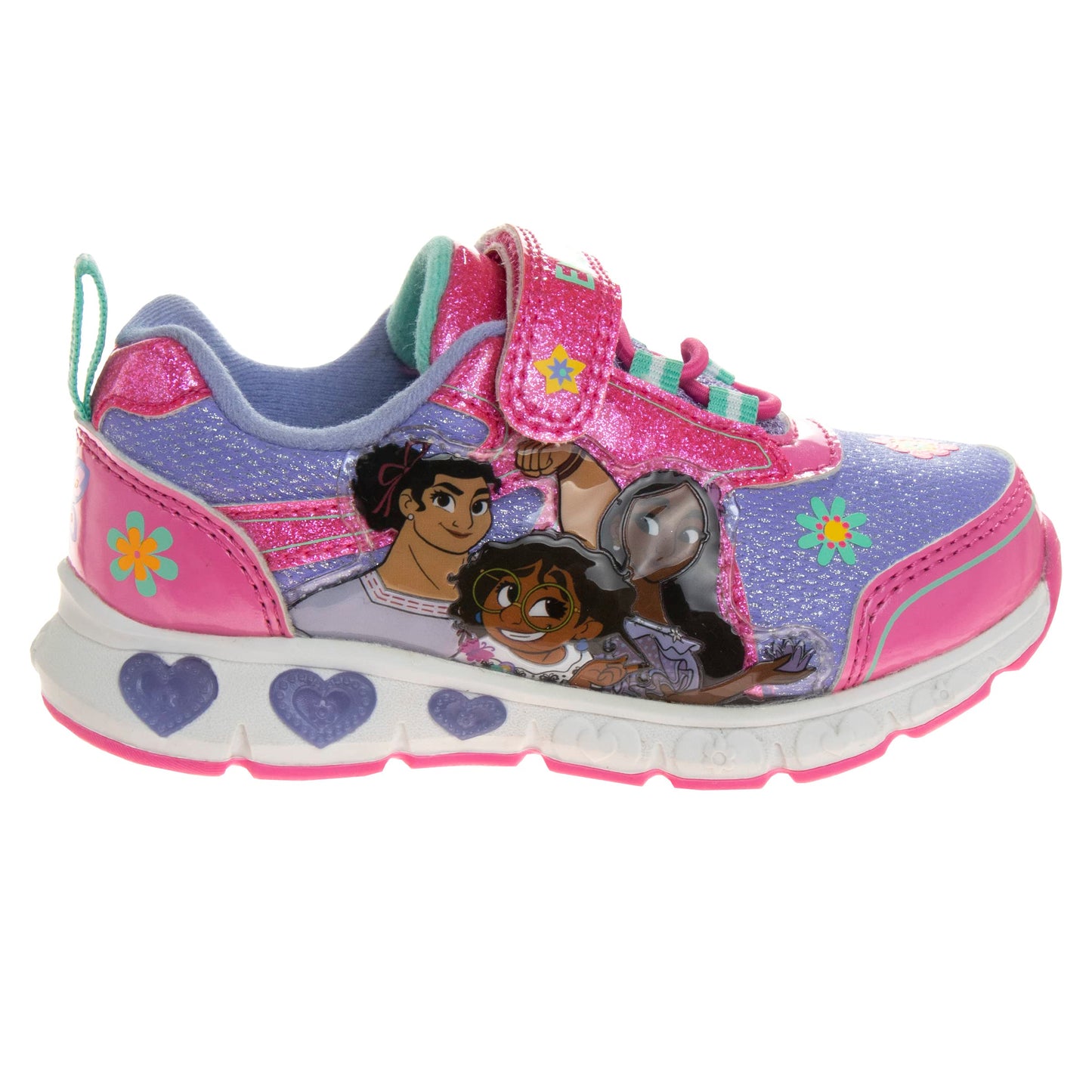 Zapatillas con luces Encanto de Disney para niñas - Zapatillas sin cordones con luces LED Mirabel - (talla para niñas pequeñas)