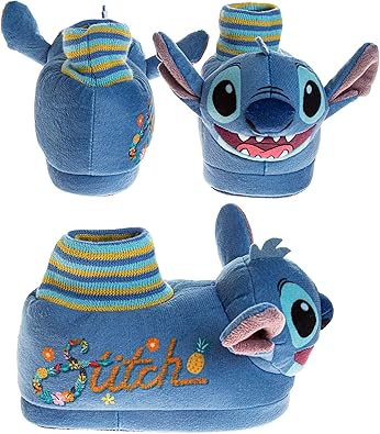 Disney Kids Lilo and Stitch Slippers for Girls - Stitch Plush Warm Soft Aline Comfy Lightweight House Shoes (toddler/little kid)