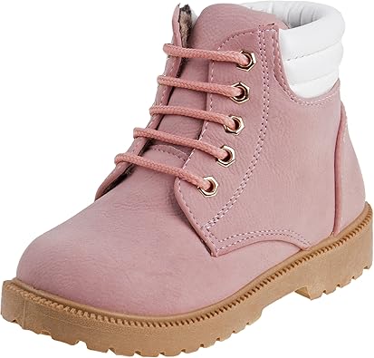 Botas de senderismo para niños Rugged Bear, impermeables, con cordones, cómodas, de estilo urbano, color negro (talla 5 para niños pequeños)