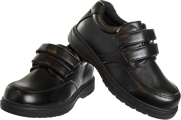 French Toast Boys Shoes - Kids Oxford School Uniform Loafer Church Dress Shoes Slip-On Faux-Leather (Little Kid-Big Kid) (Black)