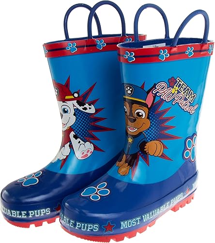 Botas de lluvia impermeables con asa fácil de tirar para niños de Paw Patrol (para bebés y niños pequeños)