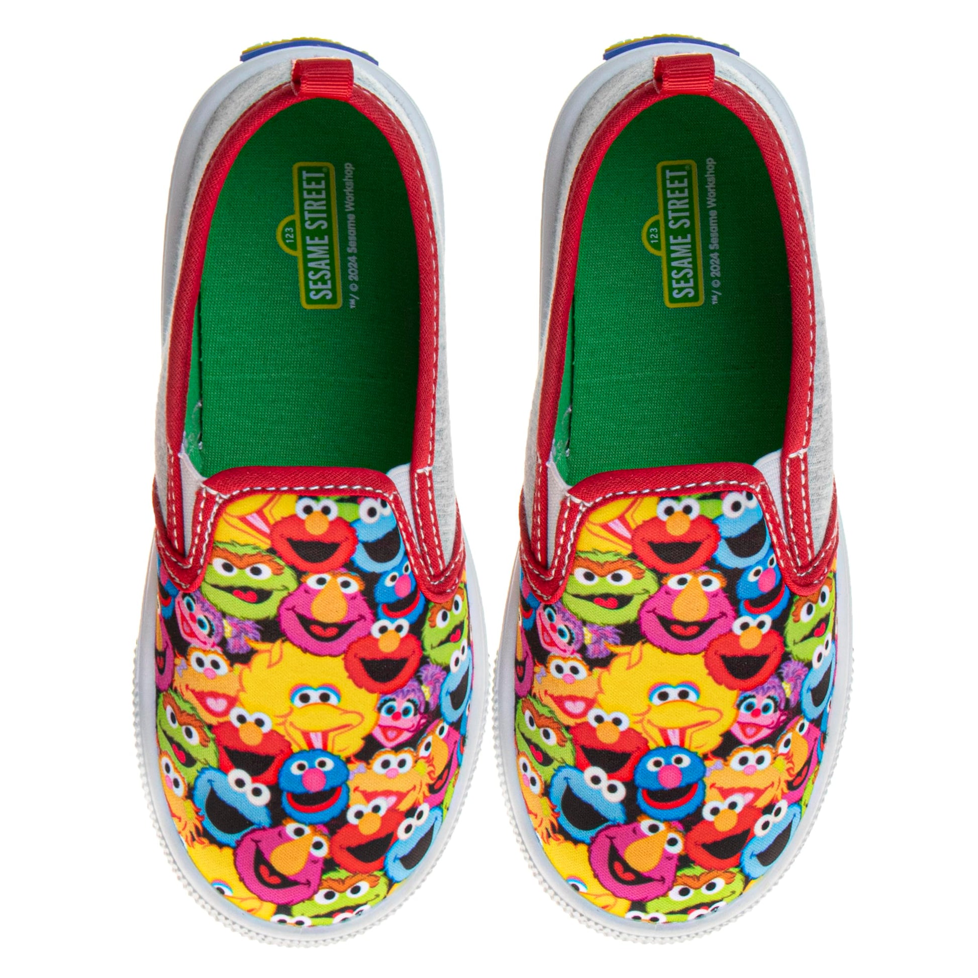 Zapatillas de lona de Barrio Sésamo Slipon LowTops para niños, de Elmo, Big Bird, Cookie Monster, Grover, Oscar, Telly, Zoe, Abby, multicolor (para niños pequeños)