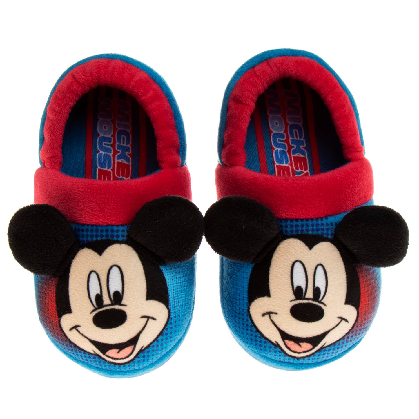 Disney Mickey Mouse Boys Slippers - Plush Lightweight Warm Comfort Soft Aline House Kids Shoes Slippers, (Toddler - Little Kid)