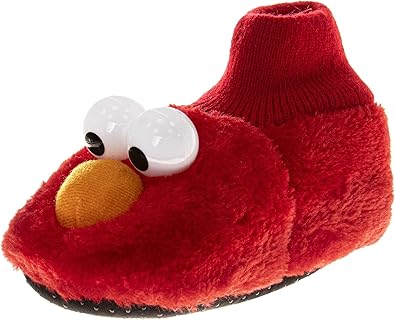 Pantuflas de Barrio Sésamo Groover BigBird CookieMonster Telly Zoe Oscar Elmo - Zapatillas de estar por casa cálidas y afelpadas para niñas y niños (tallas: bebés y niños pequeños)