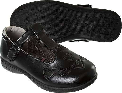 Zapatos Mary Jane para niñas de French Toast, planos, para uniforme escolar, con tirantes, para vestir formales, sin cordones, color negro (talla 5 para niños pequeños)