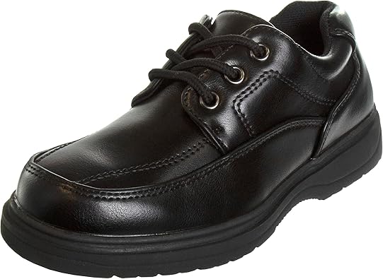 French Toast Boys Shoes - Kids Oxford School Uniform Loafer Church Dress Shoes Slip-On Faux-Leather (Little Kid-Big Kid) (Black)