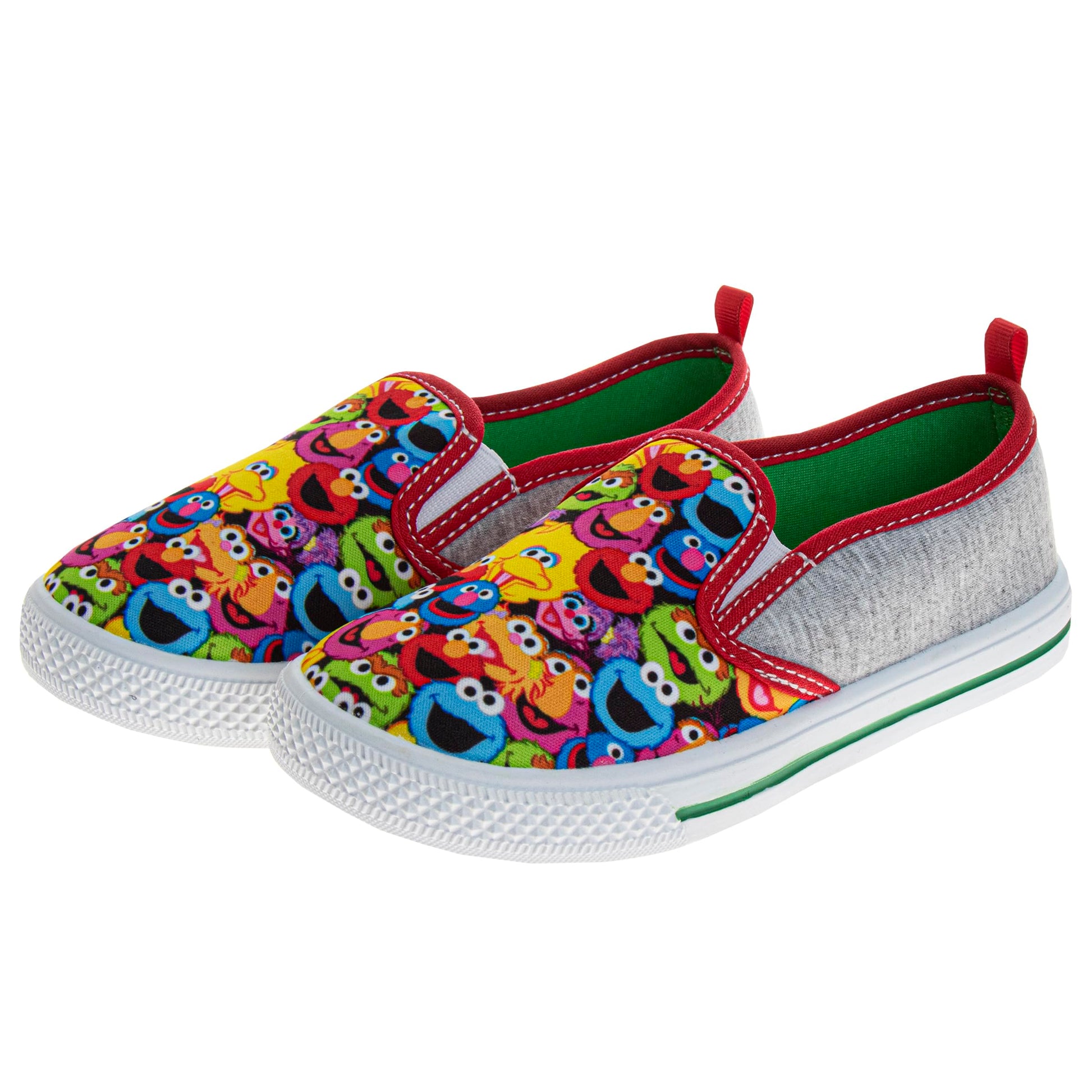 Zapatillas de lona de Barrio Sésamo Slipon LowTops para niños, de Elmo, Big Bird, Cookie Monster, Grover, Oscar, Telly, Zoe, Abby, multicolor (para niños pequeños)