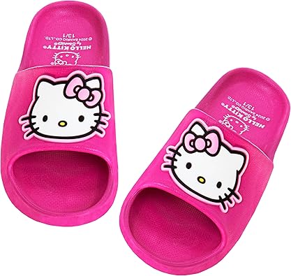 Josmo Hello Kitty Slides Open Toe Sandals Kids Girls Summer Beach Water Pool Shoes (sizes Little Kid - Big Kid)