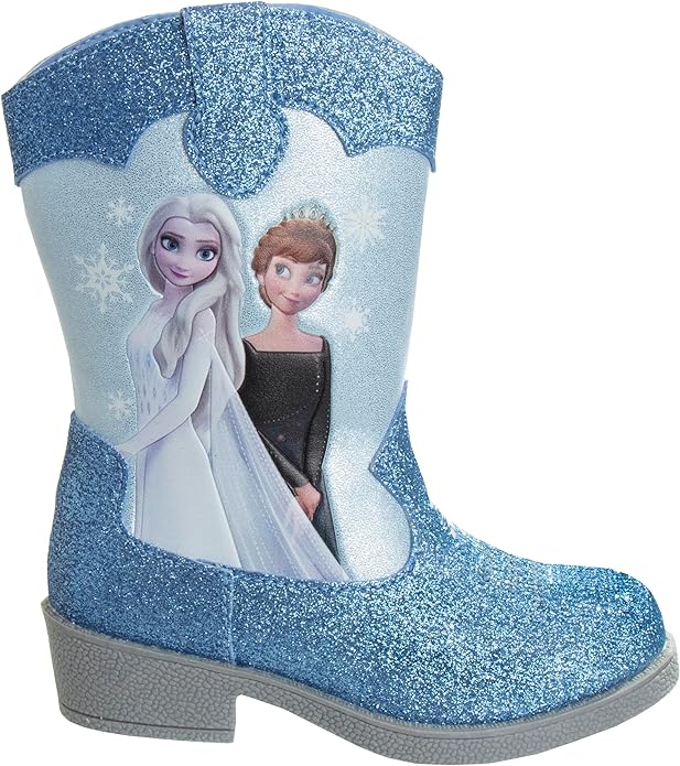 Botas vaqueras de Frozen de Disney - Botas vaqueras de Frozen - Brillantina azul