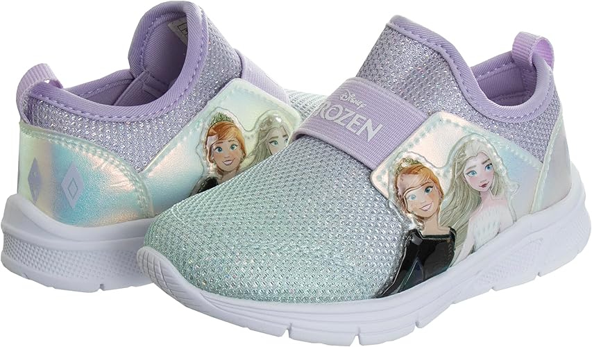 Disney Girls' Frozen Sneakers - Laceless Light-Up Running Shoes (Toddler/Little Girl)