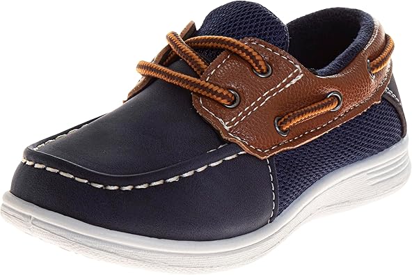 Zapatos para niños Josmo: mocasines náuticos informales (para niños pequeños/niños grandes), talla 5 para niños pequeños, hebilla cuadrada negra