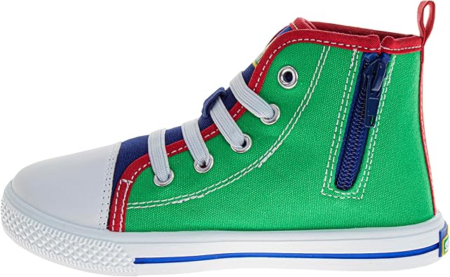 Sesame Street Shoes Lace Up - Elmo Big Bird Cookie Monster Grover Oscar Telly Zoe Abby Kids High Top Sneaker - Multi Color (Toddler - Little Kids)