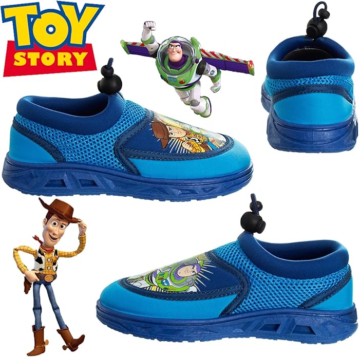 Toy Story Boys Water Shoes Kids Sandals -  Woody Buzz Lightyear Pool Aqua Socks Bungee Waterproof Quick Dry (toddler-little kid)