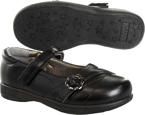 Zapatos Mary Jane para niñas de French Toast, planos, para uniforme escolar, con tirantes, para vestir formales, sin cordones, color negro (talla 5 para niños pequeños)