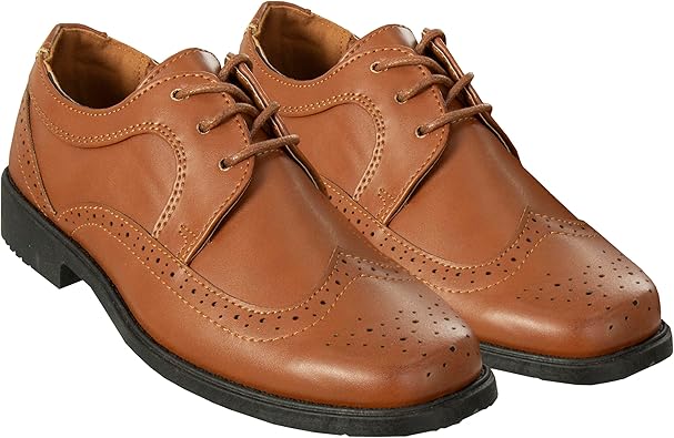 Josmo Boys Classic Comfort Dress Wing-Tip Oxford Shoe (niño pequeño, niño pequeño, niño grande), talla 7 para niños pequeños, negro