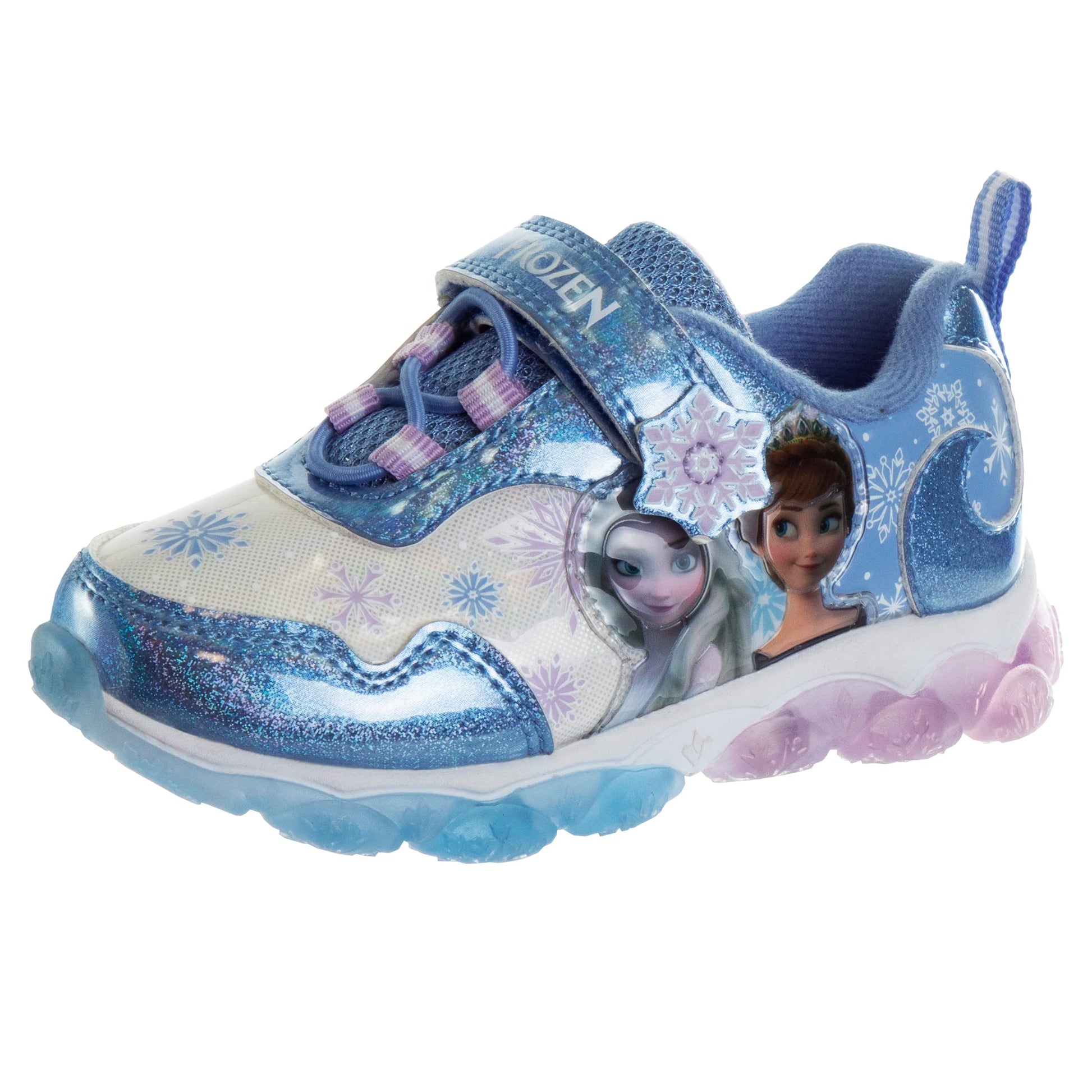 Disney Girls' Frozen Sneakers - Laceless Light-Up Running Shoes (Toddler/Little Girl)