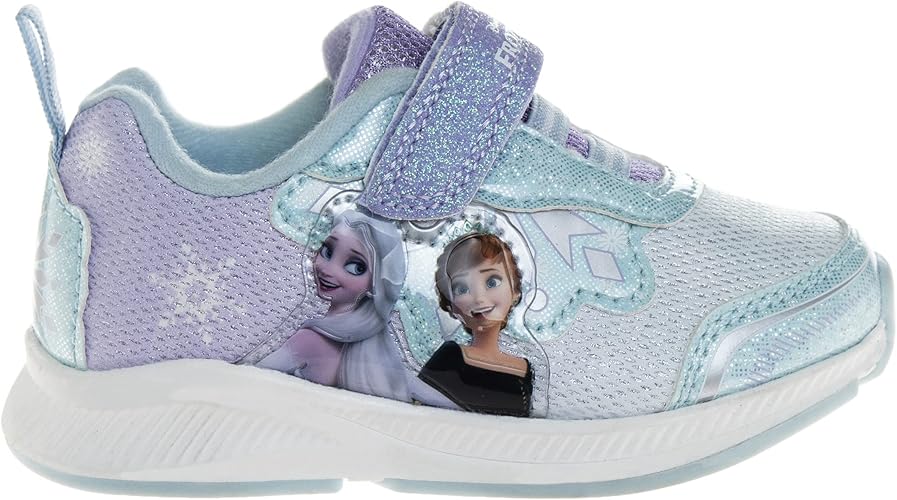 Disney Girls' Frozen Sneakers - Laceless Light-Up Running Shoes (Toddler/Little Girl)