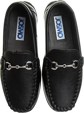 Mocasines de conducción Josmo para niños - Zapatos náuticos informales sin cordones Penny - Negro (5 niños pequeños)