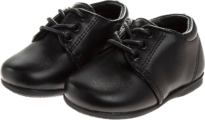 Zapatos de vestir para bebés Josmo para niños: zapatos Derby informales de cuero sintético para caminar (para bebés y niños pequeños), talla 3 para bebés, color negro