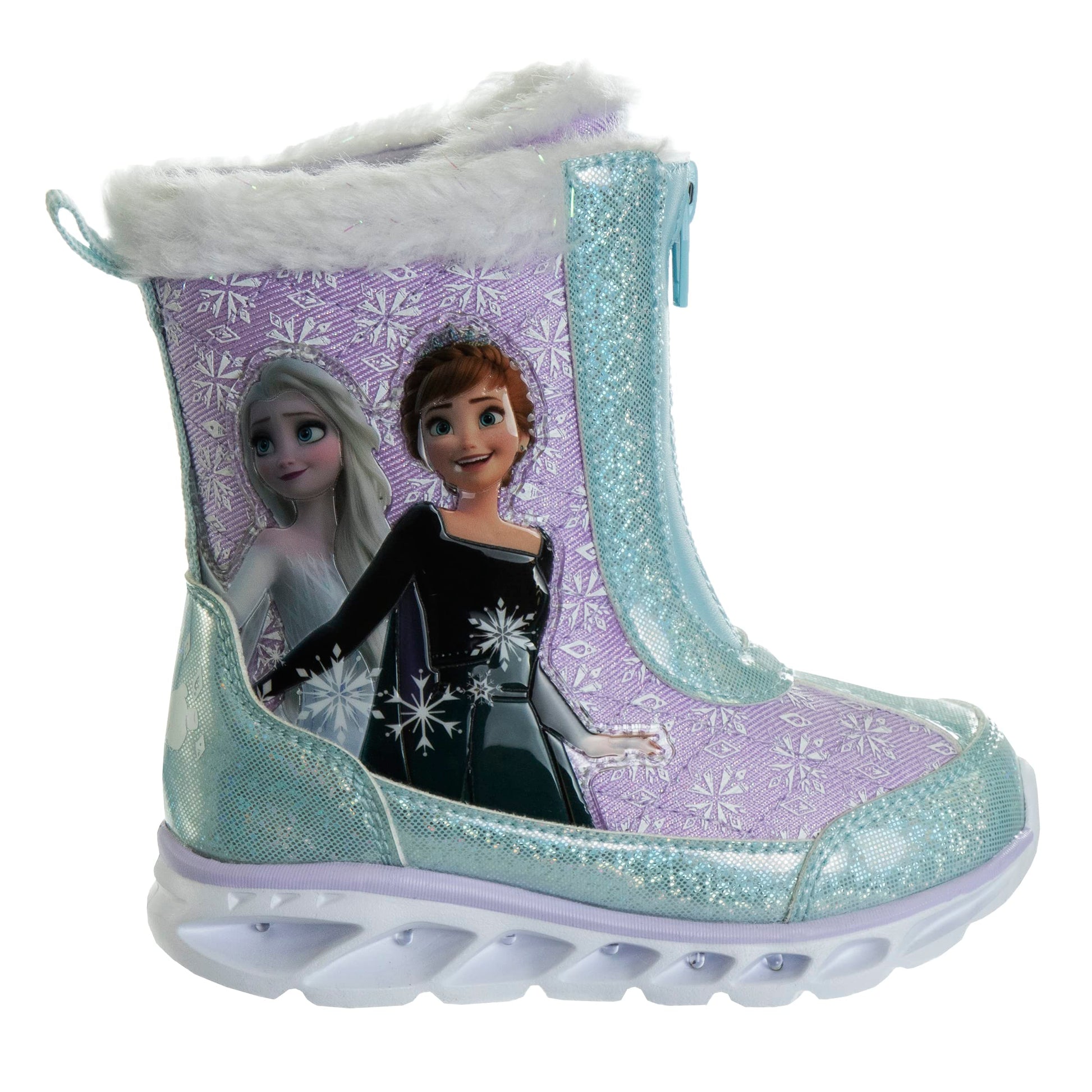 Disney Girls’ Frozen Boots – Elsa and Anna Fur Trim Snow Boots (Toddler/Little Kid)