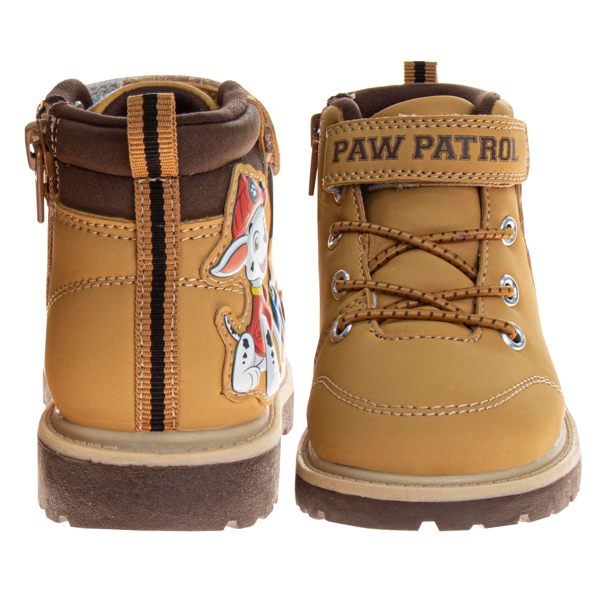 Josmo Paw Patrol Boots for Kids Boys Lace Up MidCalf - Chase Marshall Workboot Construction Boot Trekking Walking Hiking Climbing - Tan (Toddler - Little Kid)