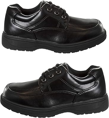 French Toast Boys Shoes - Kids Oxford School Uniform Loafer Church Dress Shoes Slip-On Faux-Leather (Little Kid-Big Kid) (Black)