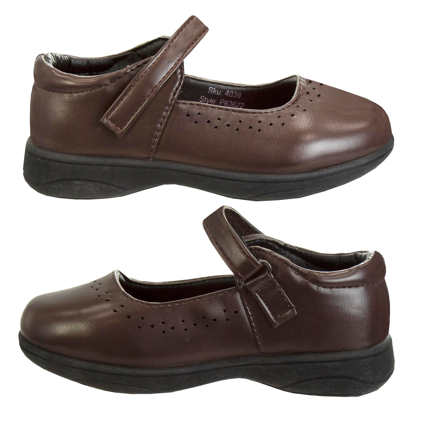 Zapatos de uniforme escolar Mary Jane bordados para niña de Petalia, color negro (talla 5 para niñas pequeñas)