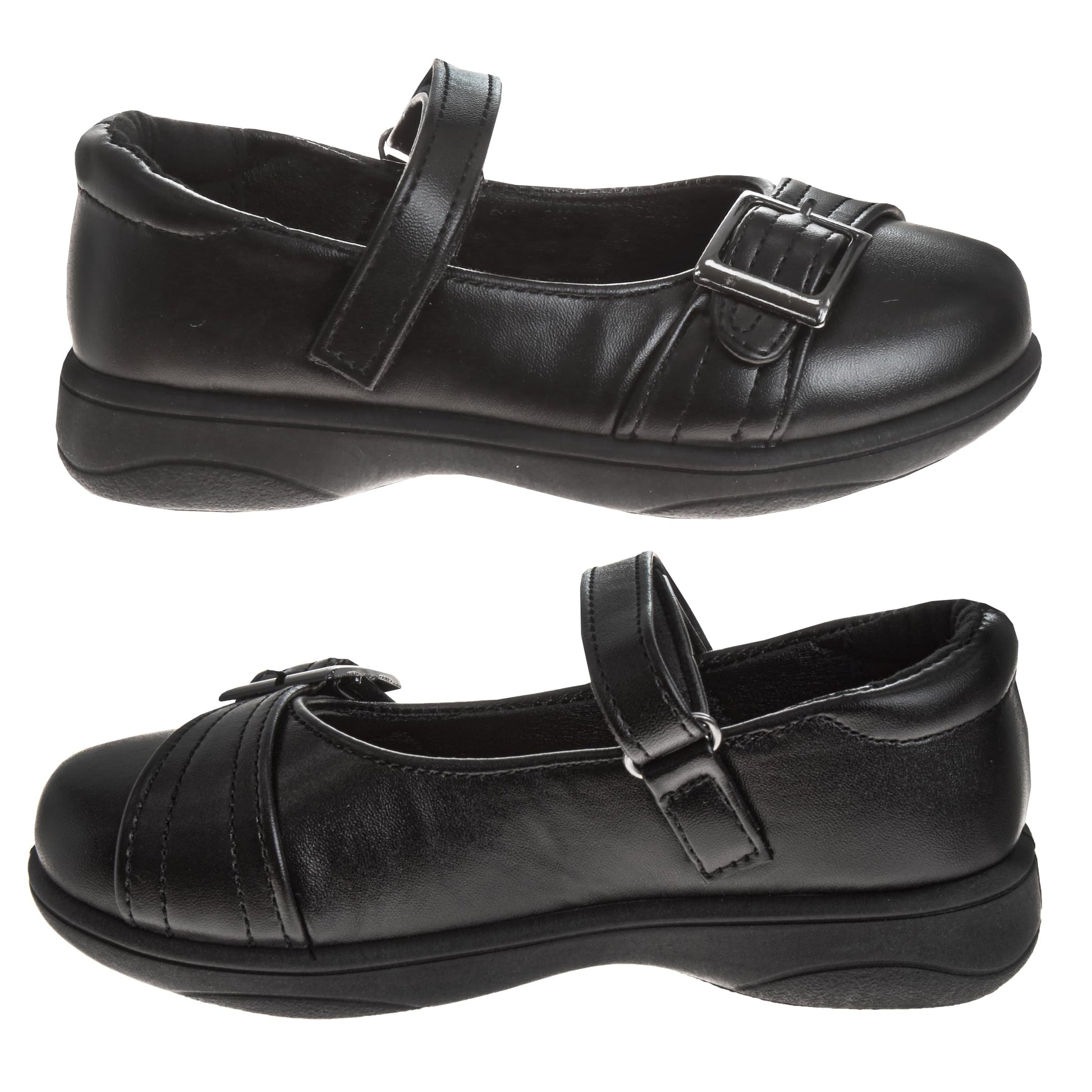 Zapatos de uniforme escolar Mary Jane bordados para niña de Petalia, color negro (talla 5 para niñas pequeñas)