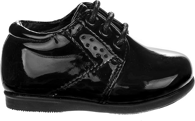 Zapatos de vestir para bebés Josmo para niños: zapatos Derby informales de cuero sintético para caminar (para bebés y niños pequeños), talla 3 para bebés, color negro