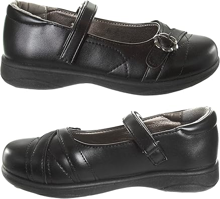 Zapatos Mary Jane para niñas de French Toast, planos, para uniforme escolar, con tirantes, para vestir formales, sin cordones, color negro (talla 5 para niños pequeños)