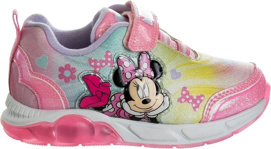 Zapatos de Minnie Mouse de Disney para niñas: zapatillas sin cordones con luces de Minnie Mouse (niña pequeña)