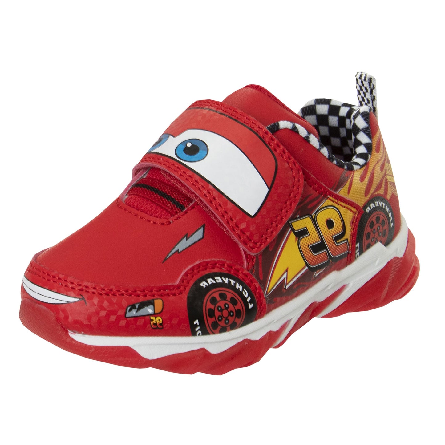 Zapatillas deportivas con luces LED de Disney Pixar Cars: zapatillas ligeras y transpirables de Lightning McQueen para niños (talla para niños pequeños)