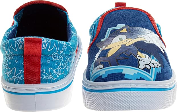 Zapatillas de lona informales sin cordones con personajes de Sonic para niños (niños pequeños y grandes)