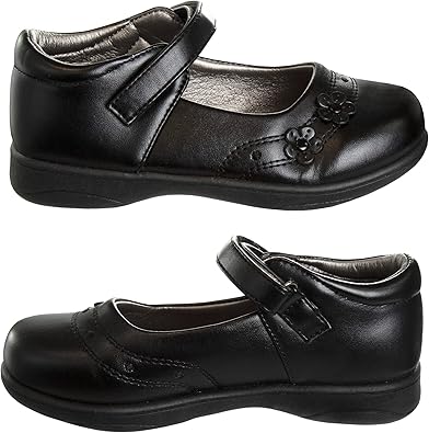 Zapatos Mary Jane para niñas de French Toast, planos, para uniforme escolar, con tirantes, para vestir formales, sin cordones, color negro (talla 5 para niños pequeños)