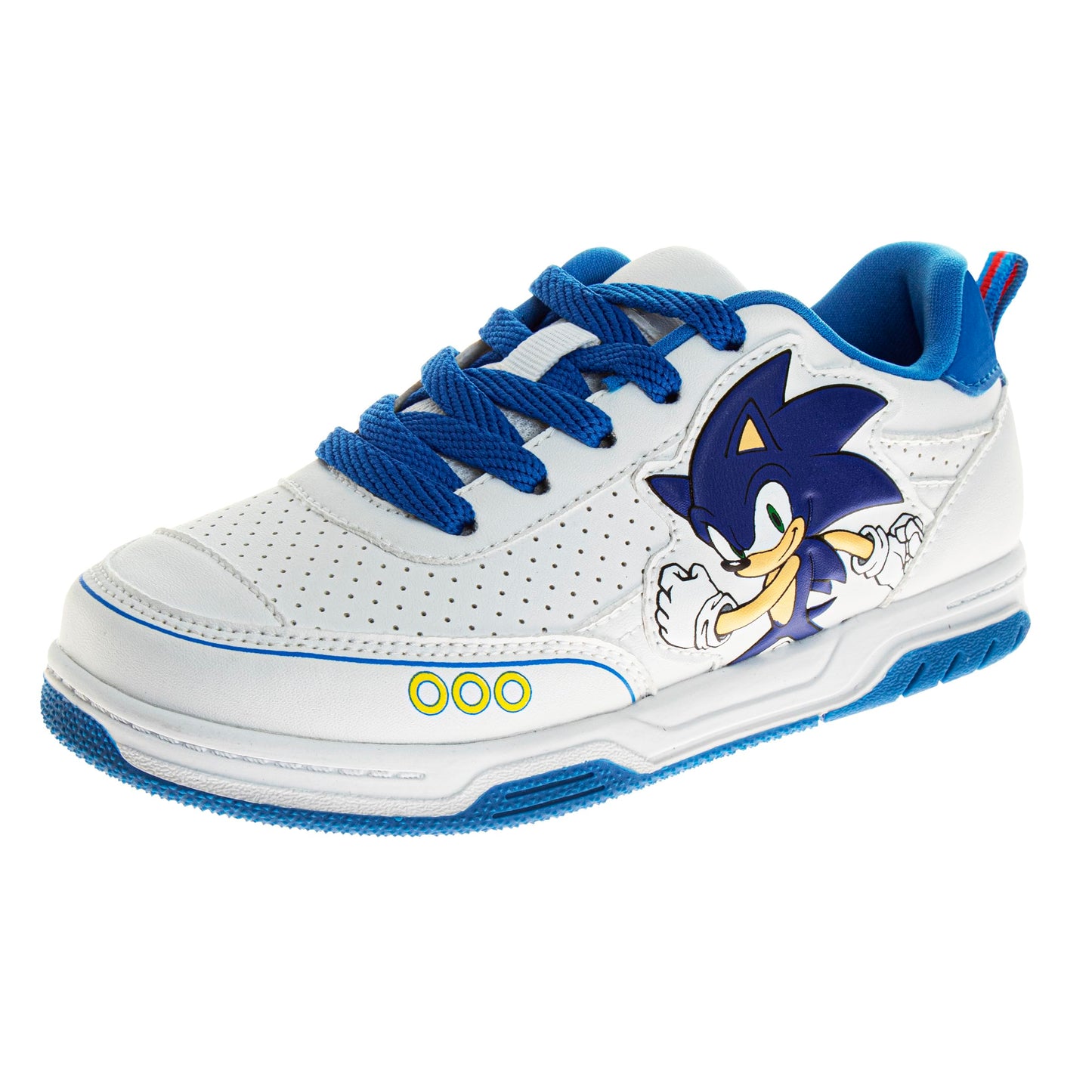 Josmo Kids Sonic The Hedgehog Sneakers - Characters Slip on Lace up Casual Fashion Tennis Boys Shoes - White Blue (Size Toddler - Little Kid)