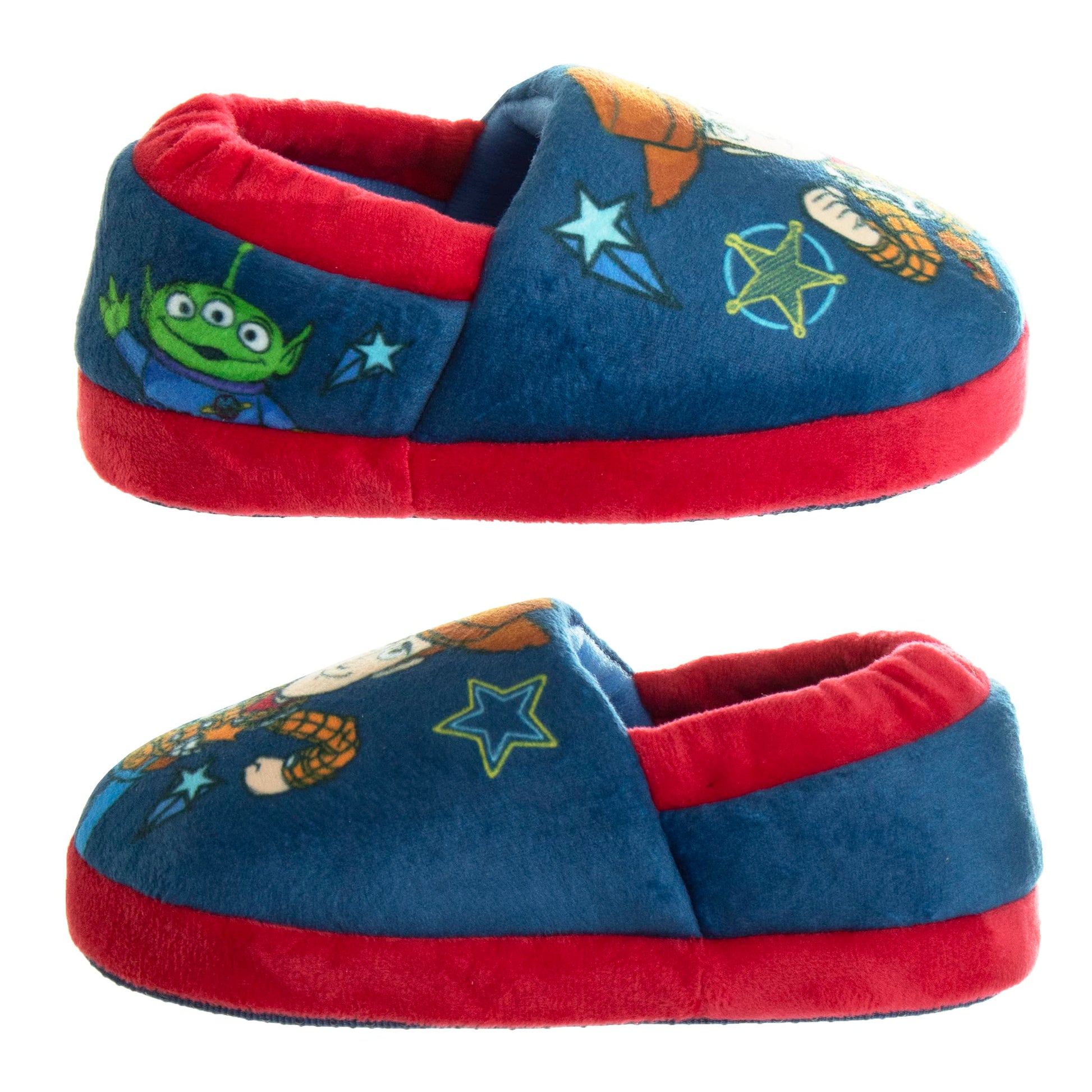 Disney Boys’ Toy Story Slippers – Buzz and Woody Fuzzy Slippers (Toddler/Kid)