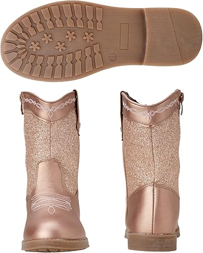 Botas vaqueras para niñas de Laura Ashley: botas vaqueras con purpurina occidental (niña pequeña)