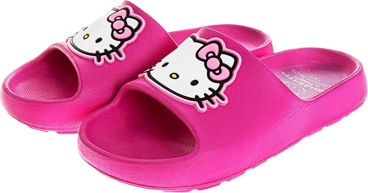 Josmo Hello Kitty Slides Open Toe Sandals Kids Girls Summer Beach Water Pool Shoes (sizes Little Kid - Big Kid)