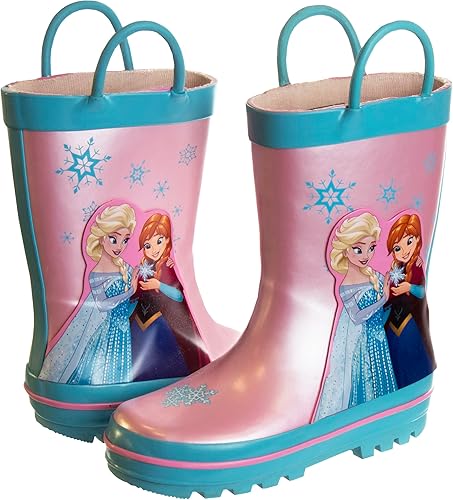 Botas de lluvia impermeables con asa fácil de tirar de Frozen (para niños pequeños)