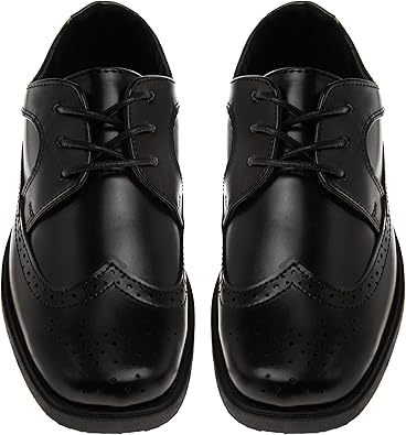 Josmo Boys Classic Comfort Dress Wing-Tip Oxford Shoe (niño pequeño, niño pequeño, niño grande), talla 7 para niños pequeños, negro