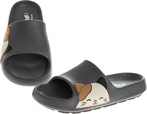 Squishmallows Character Slides Open Toe Sandals Kids Girls and Boys Summer Beach Water Pool Shoes (Cam the Cat) (sizes Little Kid - Big Kid)