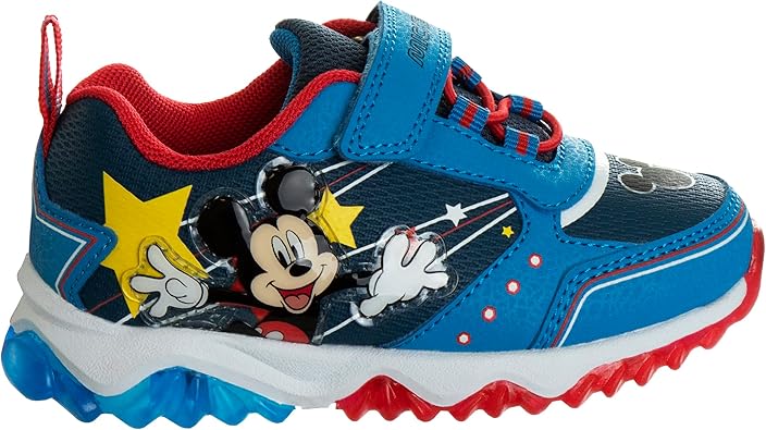 Zapatos de Mickey Mouse para niños: zapatillas sin cordones, con luces y sin cordones (para niños pequeños)