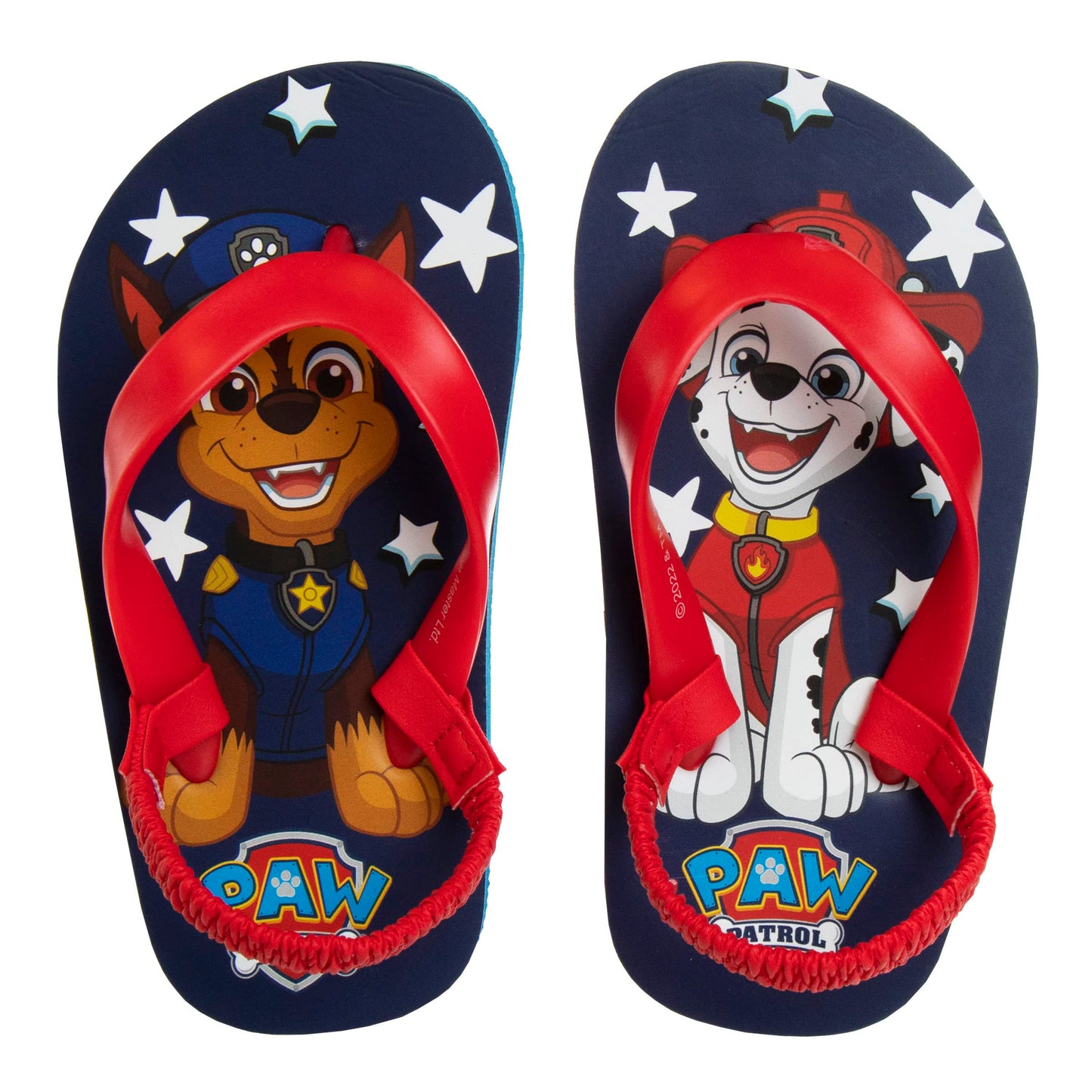 Nickelodeon Paw Patrol Flip Flop Sandals for kids boys - Skye Everest Slip-on Swim Pool Slides Quick Dry Water Shoes with Backstrap - Navy Red (Toddler - Little Kid)