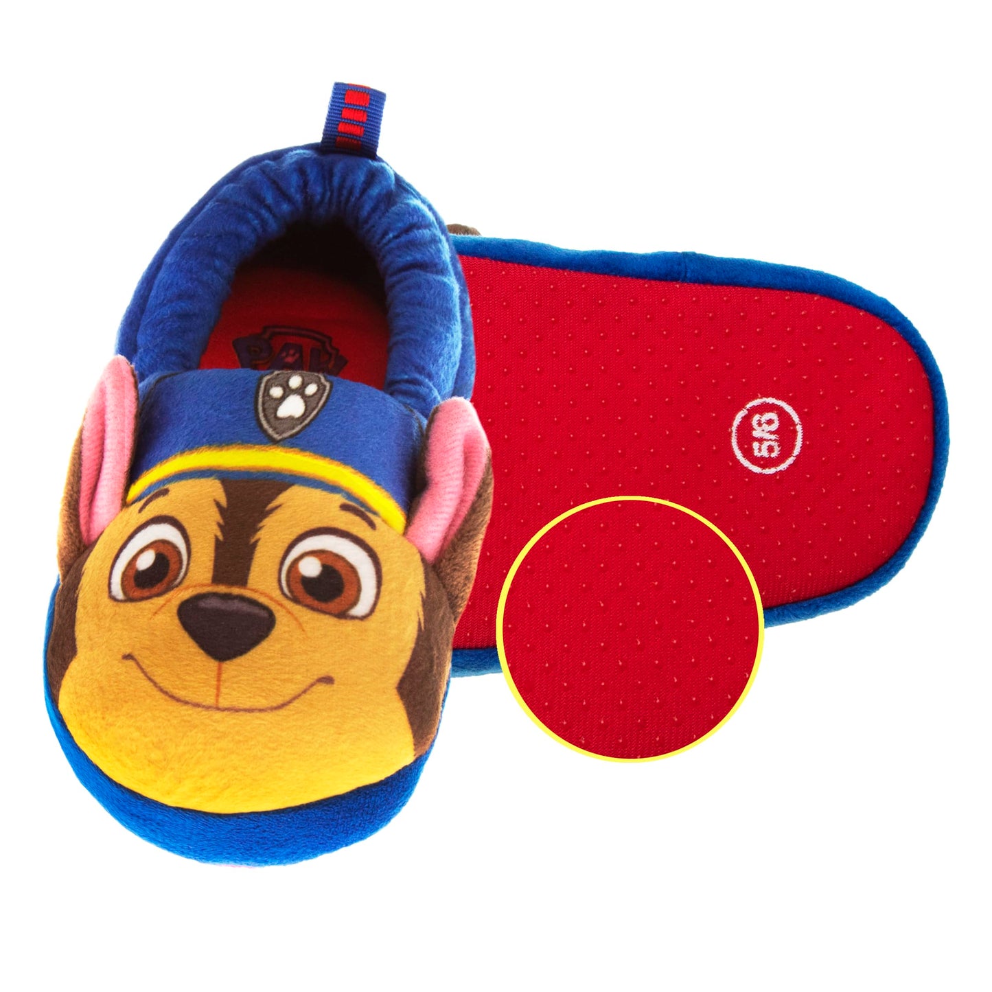 Nickelodeon Paw Patrol slippers - Boys Chase and Marshall House Shoes - Plush Lightweight Warm indoor Comfort Soft Aline House Slippers - Blue 3D Ears (Toddler - Little Kid)