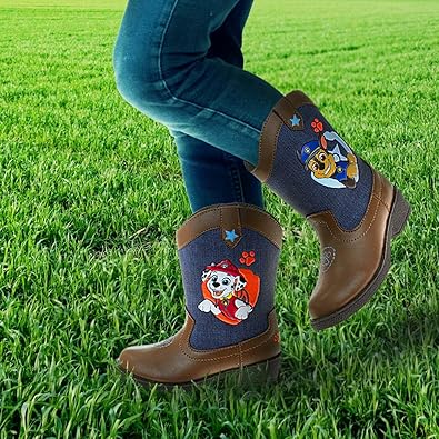 Josmo Kids Paw Patrol Cowboy Boots - Chase and Marshall Calf High Western Country Cow Boy Boot (Toddler - Little Kid)